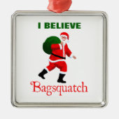 Santa Claus - Bagsquatch Silbernes Ornament (Vorne)