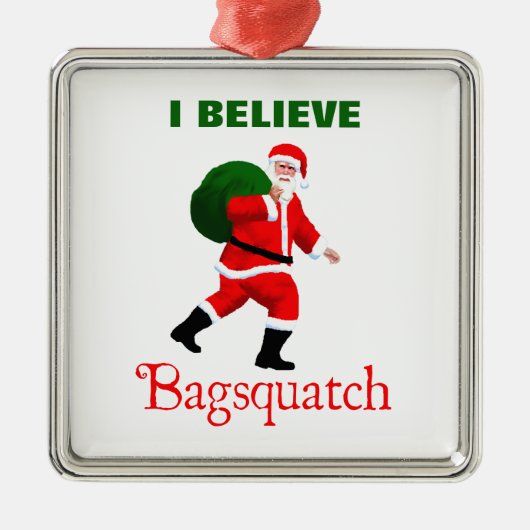 Santa Claus - Bagsquatch Silbernes Ornament (Vorne)