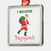 Santa Claus - Bagsquatch Silbernes Ornament (Links)