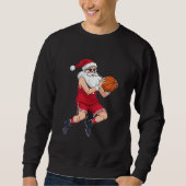 Santa Claus Baller Hoops Christmas Sweatshirt (Vorderseite)