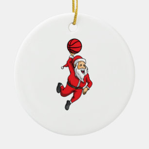 Santa Claus Basketball Basketballer Weihnachten Keramik Ornament