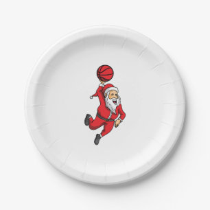 Santa Claus Basketball Basketballer Weihnachten Pappteller