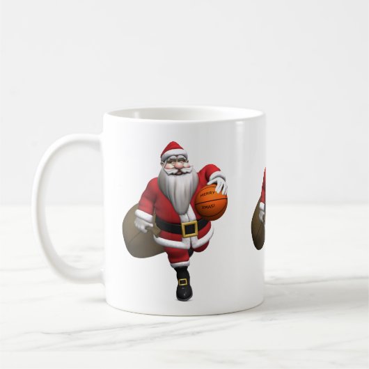 Santa Claus Basketball-Spieler Kaffeetasse (Links)