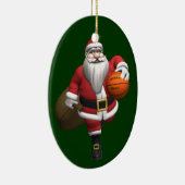 Santa Claus Basketball-Spieler Keramik Ornament (Rechts)