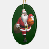 Santa Claus Basketball-Spieler Keramik Ornament (Links)