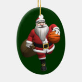 Santa Claus Basketball-Spieler Keramik Ornament (Hinten)