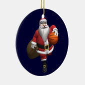 Santa Claus Basketball-Spieler Keramikornament (Rechts)