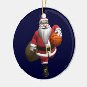 Santa Claus Basketball-Spieler Keramikornament (Links)