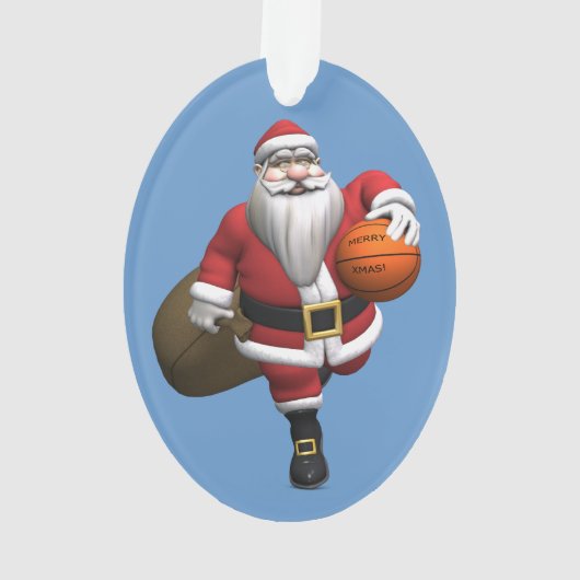 Santa Claus Basketball-Spieler Ornament (Rückseite)
