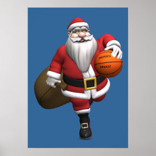 Santa Claus Basketball-Spieler Poster