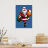 Santa Claus Basketball-Spieler Poster (Küche)