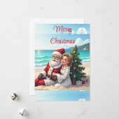 Santa Claus Beach Urlaub Feiertagskarte