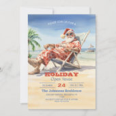 Santa Claus Beach Watercolor Einladung (Vorderseite)
