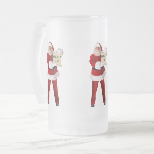 Santa Claus Beer Stein Mattglas Bierglas (Vorderseite Links)