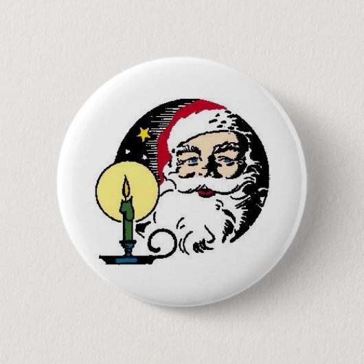 Santa Claus bei Candlelight Button (Vorderseite)