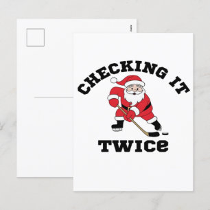 Santa Claus beim Kontrollieren Feiertagspostkarte