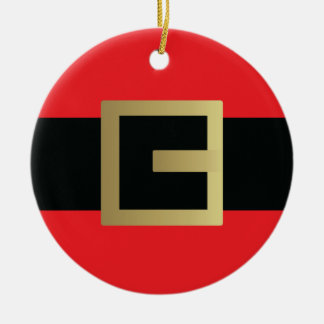 Santa Claus Belt Christmas Keramik Ornament