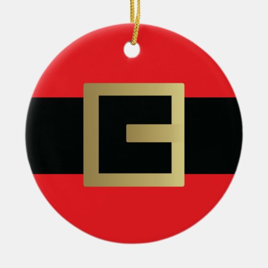 Santa Claus Belt Christmas  Keramik Ornament (Vorne)