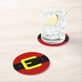Santa Claus Belt Runder Pappuntersetzer (Vor Ort)