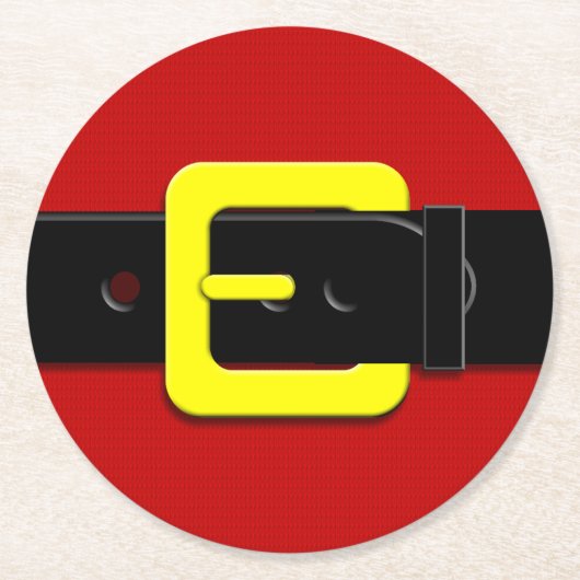 Santa Claus Belt Runder Pappuntersetzer (Vorderseite)