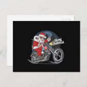 Santa Claus Biker US Flag Motorcycle Christmas Gif Postkarte (Vorne/Hinten)
