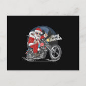 Santa Claus Biker US Flag Motorcycle Christmas Gif Postkarte (Vorderseite)