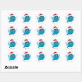 Santa Claus Bird Runder Aufkleber (Blatt)