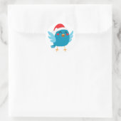 Santa Claus Bird Runder Aufkleber (Tasche)