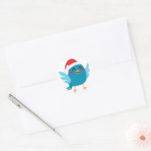 Santa Claus Bird Runder Aufkleber (Umschlag)