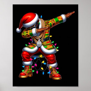 Santa Claus Black African American Xmas Pajamas 0 Poster