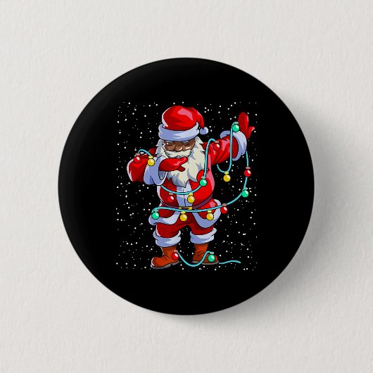 Santa Claus Black Christmas Afro Afro American Button (Vorderseite)