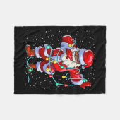 Santa Claus Black Christmas Afro Afro American Fleecedecke (Vorderseite (Horizontal))