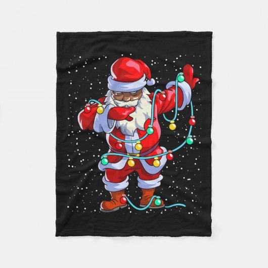 Santa Claus Black Christmas Afro Afro American Fleecedecke (Vorderseite)