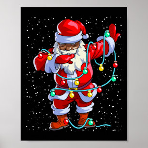 Santa Claus Black Christmas Afro Afro American Poster