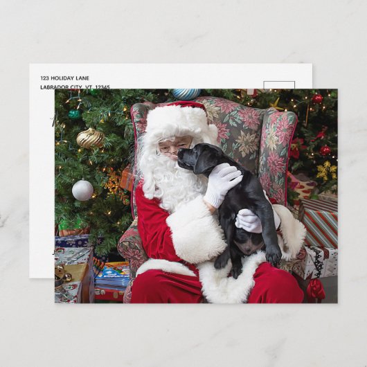 Santa Claus Black Labrador Weihnachten Niedlicher (Vorne/Hinten)
