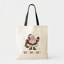 Santa Claus Black Tote Bag