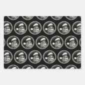 Santa Claus Black Vintag Geschenkpapier Set (Vorderseite 3)