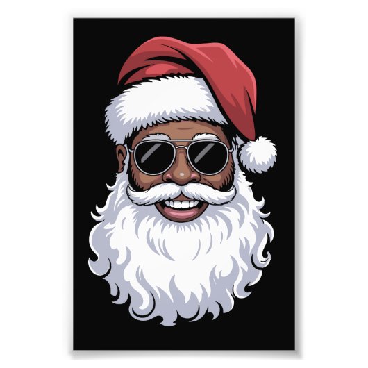 Santa Claus Black Xmas Santa Afro African American Fotodruck (Vorne)