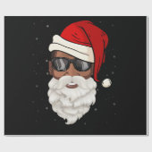 Santa Claus Black Xmas Santa Afro African American Geschenkpapier (Flach)