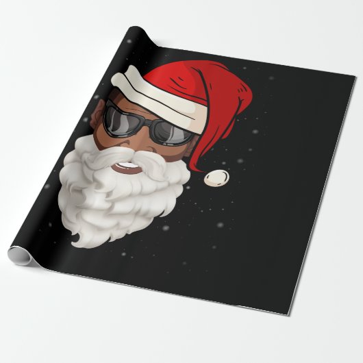 Santa Claus Black Xmas Santa Afro African American Geschenkpapier (Ungerollt)