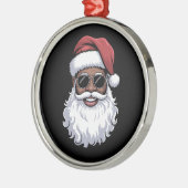 Santa Claus Black Xmas Santa Afro African American Ornament Aus Metall (Links)