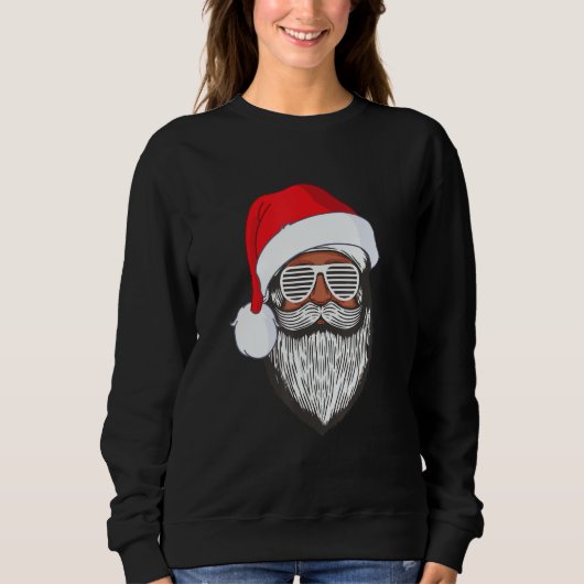Santa Claus Black Xmas Santa Afro African American Sweatshirt (Vorderseite)