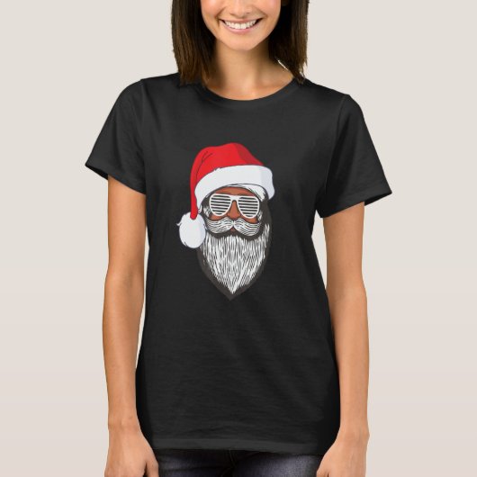 Santa Claus Black Xmas Santa Afro African American T-Shirt (Vorderseite)