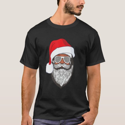 Santa Claus Black Xmas Santa Afro African American T-Shirt (Vorderseite)