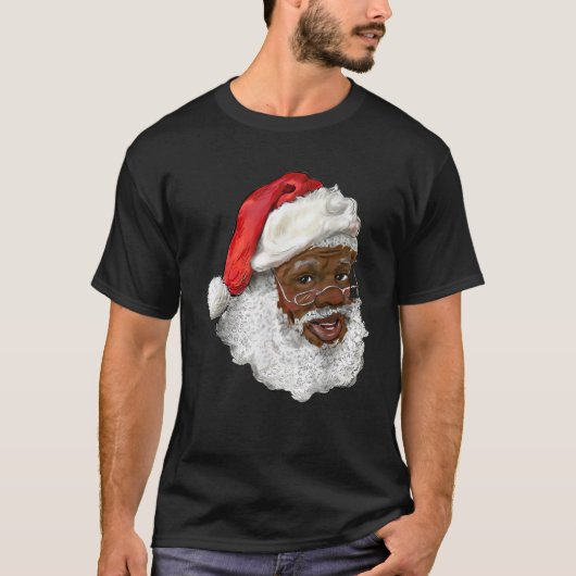 Santa Claus Black Xmas Santa Afro American T-Shirt (Vorderseite)