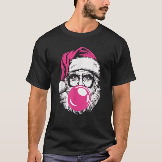 Santa Claus Blasen Blase Gum Funny Christmas Xma T-Shirt (Vorderseite)
