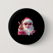Santa Claus Blowing Bubble Gum Nk Sungles Christma Button (Vorderseite)