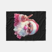 Santa Claus Blowing Bubble Gum Nk Sungles Christma Fleecedecke (Vorderseite (Horizontal))