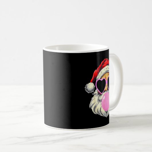 Santa Claus Blowing Bubble Gum Nk Sungles Christma Kaffeetasse (VorderseiteRechts)