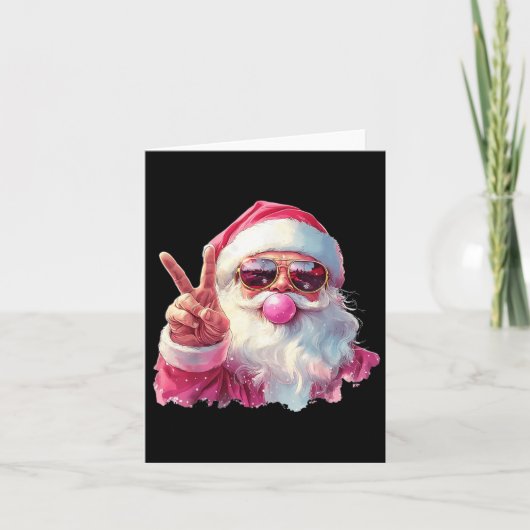 Santa Claus Blowing Bubble Gum Nk Sungles Christma Karte (Vorderseite)
